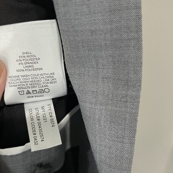 EXPRESS Blazer Men’s 40L Extra Slim Gray Two Button Sport Coat Career Preppy - Picture 6 of 10